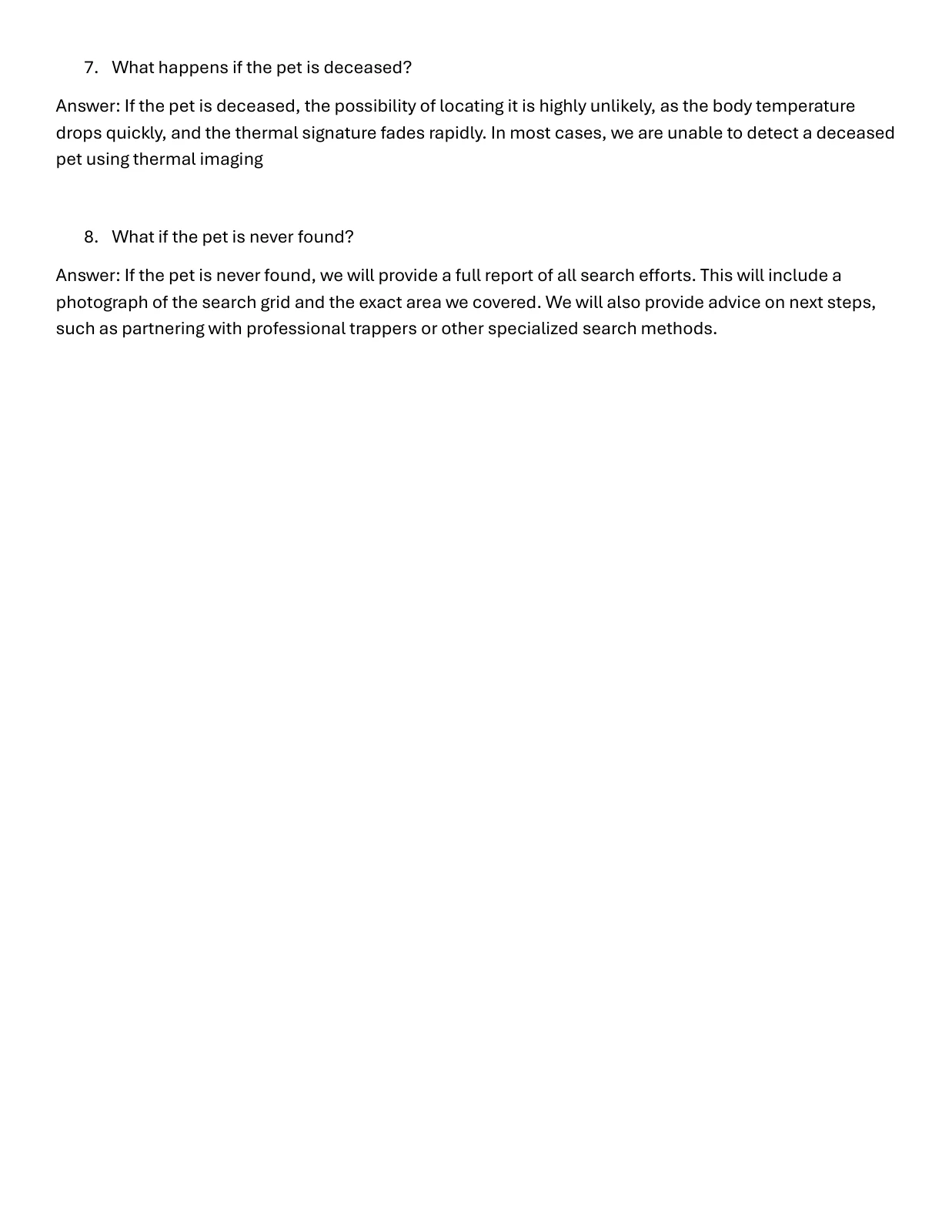 Thermal Deer and Pet Recovery 2026 contract page 6